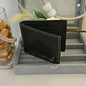 Coffee brown men's leather wallet  card holder 2 section for money.